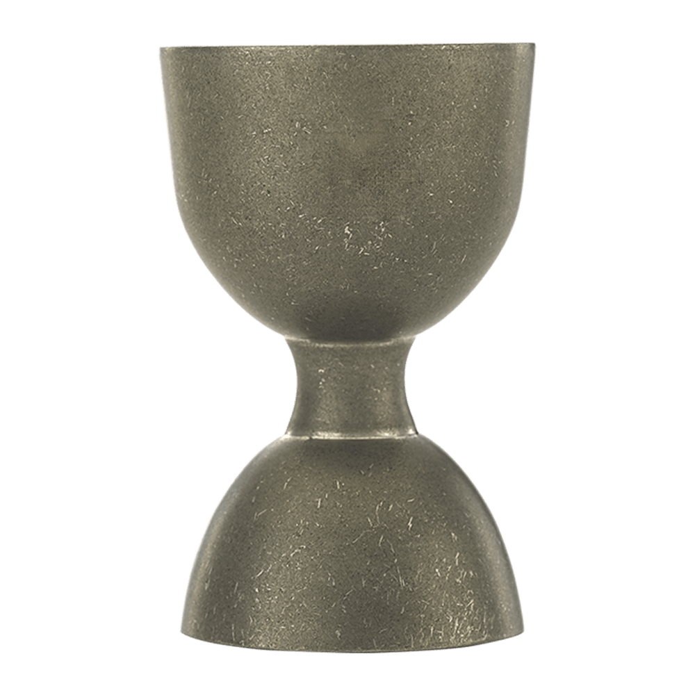 WNG-1685-25-x-50ml-Bell-Jigger-10-Vintage-Finish 25 x 50ml. Straight Rim Bell Jigger