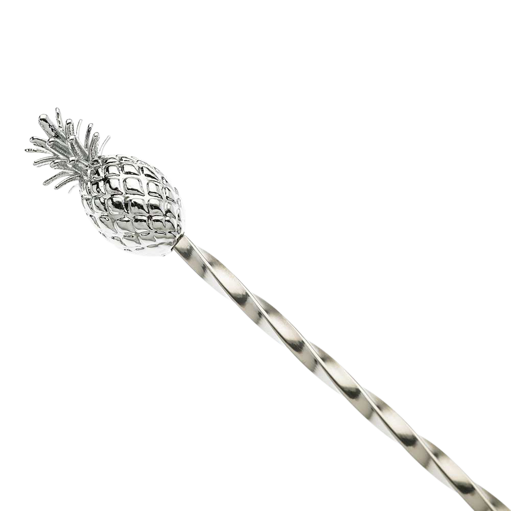 WNG-1724-Swizzle-Stick-Pineapple-Top-2-Stainless-Steel Swizzle Stick with Pineapple Top
