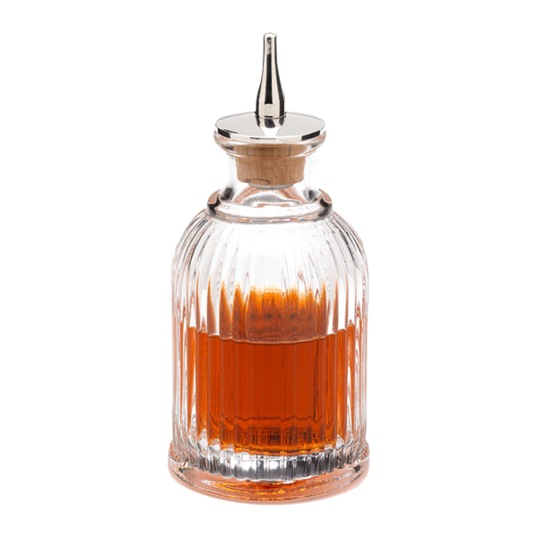 4.4oz. Glass Bitters Bottle Retro Design