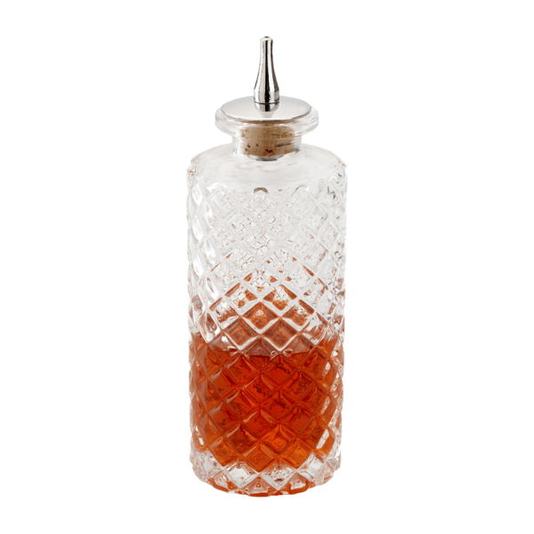 5oz. Glass Bitters Bottle Wide Retro Design