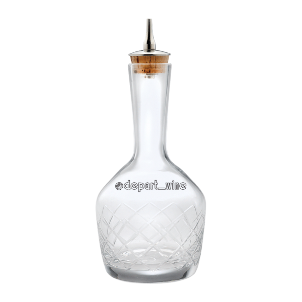 6.8oz. Glass Bitters Bottle Diamond Design