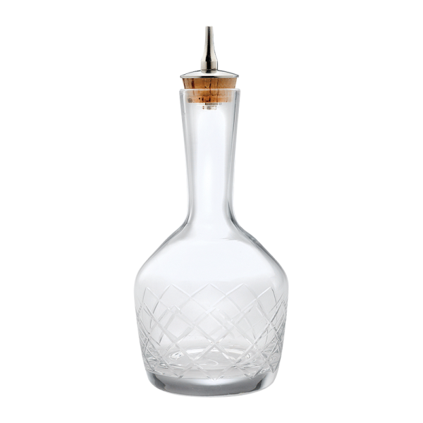 6.8oz. Glass Bitters Bottle Diamond Design