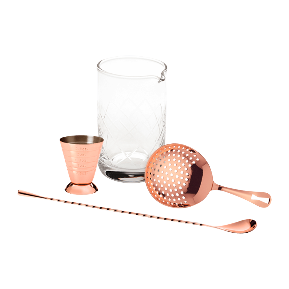 WNG-1817-4-Piece-Classic-Stirred-Set-3-Copper 4-Piece Classic Cocktail Stirred Set