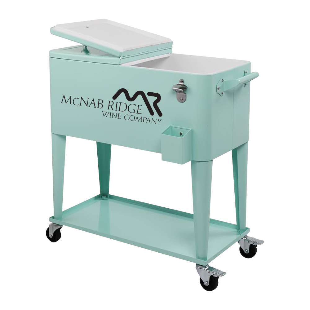 WNG-1763-Rolling-Cart-3-Green Rolling Cooler Cart