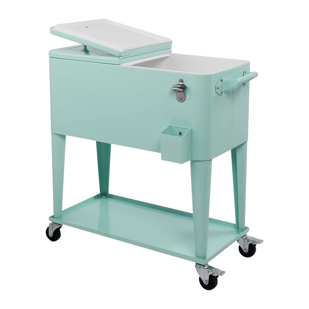 WNG-1763-Rolling-Cart-4-Green Rolling Cooler Cart