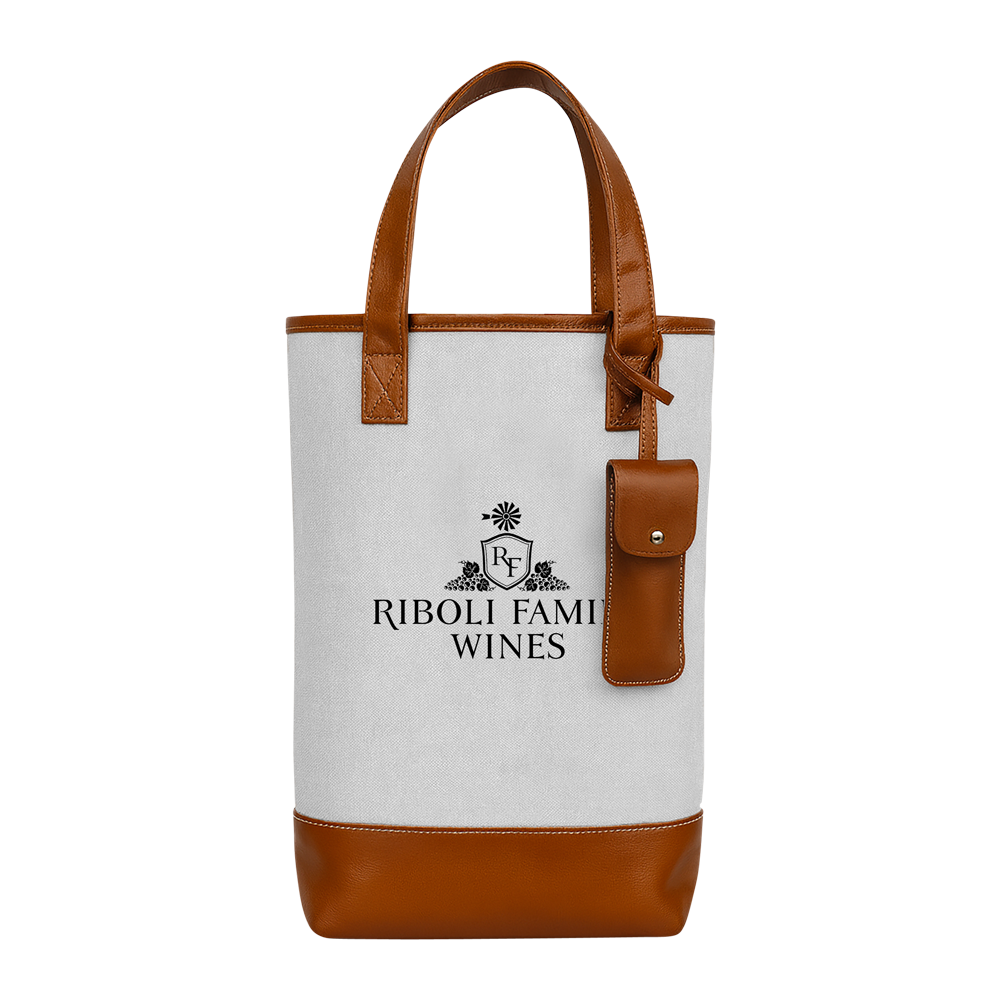 WNG-1776-Nylon Wine Tote-white Nylon Wine Tote