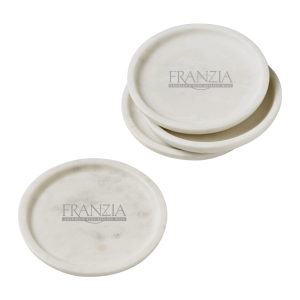 Round Marble Coasters, Set of 4
