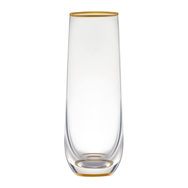 9oz. Gold Rimmed Stemless Champagne Flute