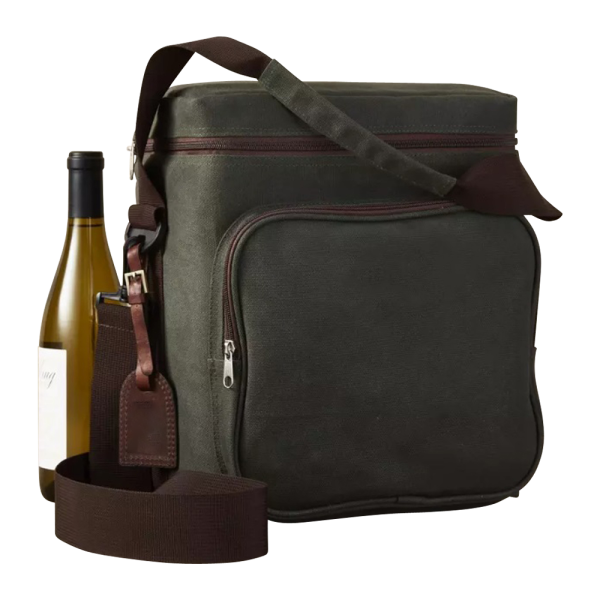 6-Bottle Insulated Canvas Wine Bag