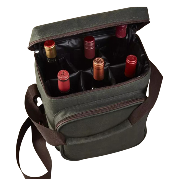 6-Bottle Insulated Canvas Wine Bag
