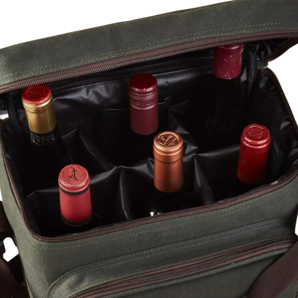 6-Bottle Insulated Canvas Wine Bag