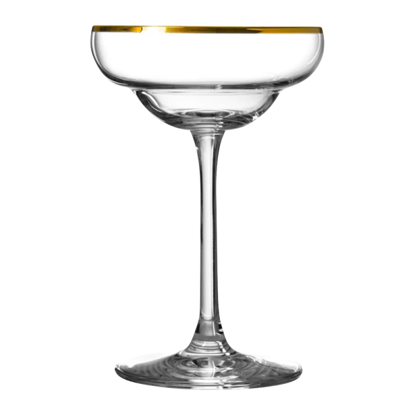 6oz. Gold Rimmed Margarita Glass