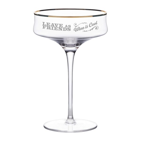 12oz. Gold Rimmed Martini Coupe Glass