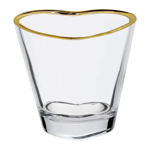 2oz. Gold Rimmed Heart-Shaped Shot Glass