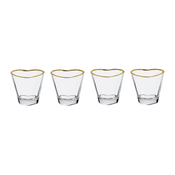 2oz. Gold Rimmed Heart-Shaped Shot Glass