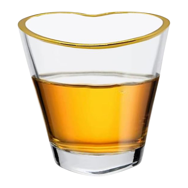 2oz. Gold Rimmed Heart-Shaped Shot Glass