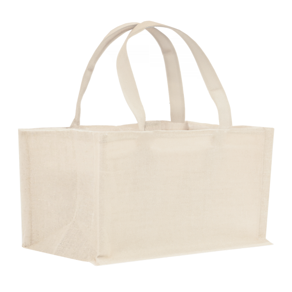 2-Bottle Horizontal Heavy Cotton Canvas Tote