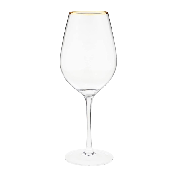 Gold Rimmed Wine Glass 14oz