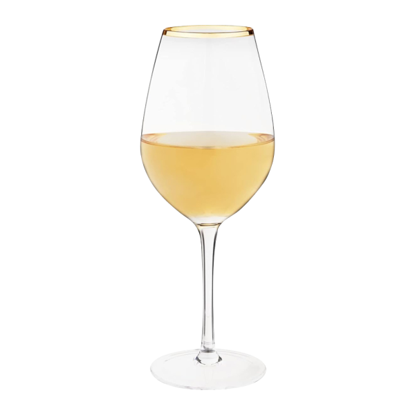 Gold Rimmed Wine Glass 14oz