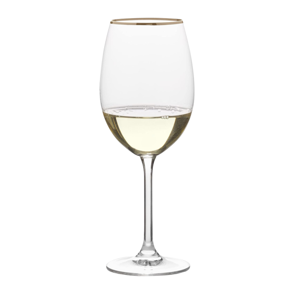 16.5oz. Gold Rimmed White Wine Glass