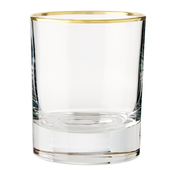 7.5oz. Gold Rimmed Single Old Fashioned Glass