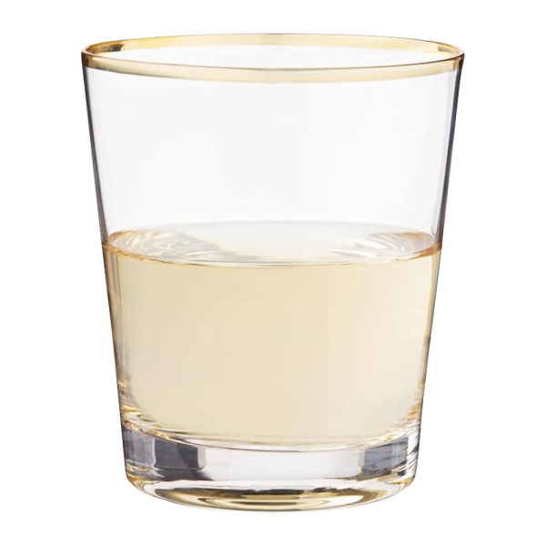 10oz. Gold Rimmed Lowball Glass