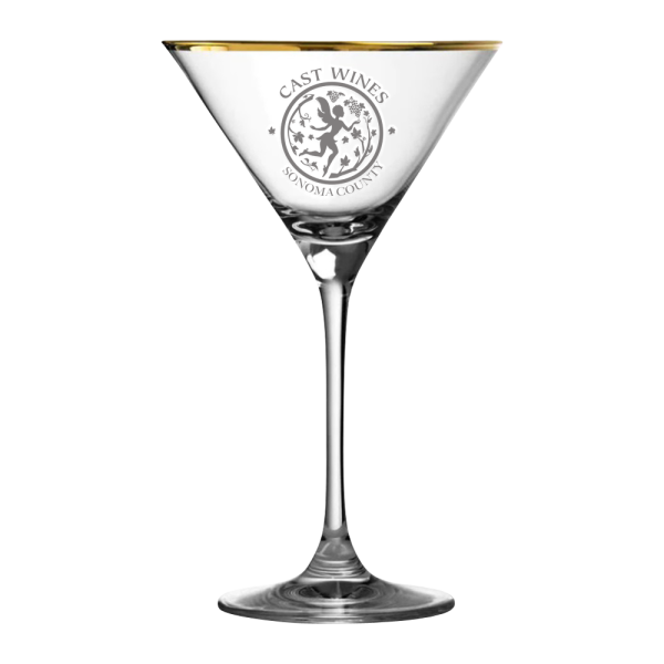 8.25oz. Gold Rimmed Martini Glass