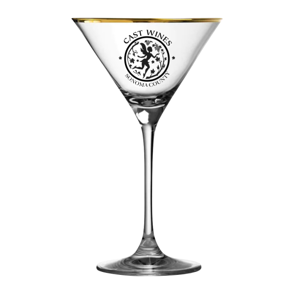 8.25oz. Gold Rimmed Martini Glass