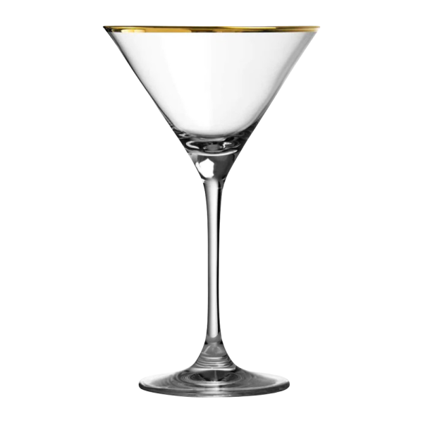 8.25oz. Gold Rimmed Martini Glass