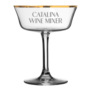 8.7oz. Gold Rimmed Champagne Coupe Glass