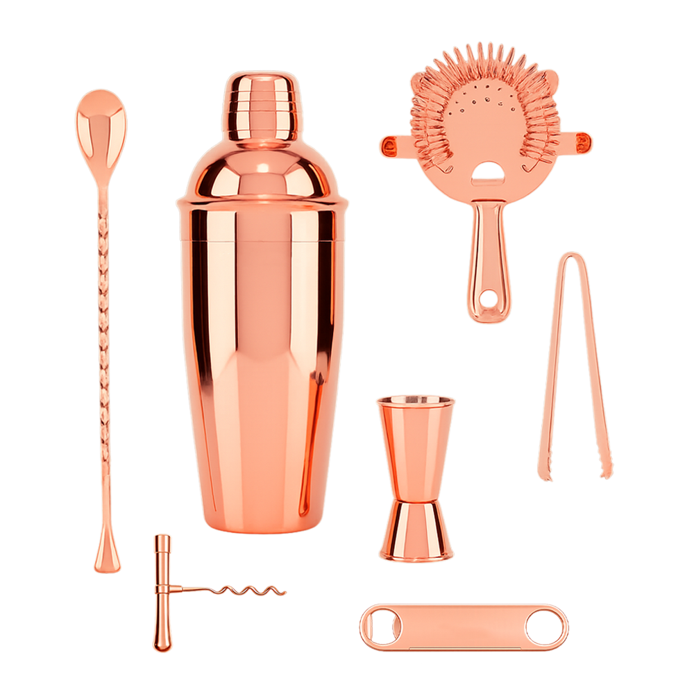 Copper WNG-1904 Set 7-Piece Matte Black Cocktail Set