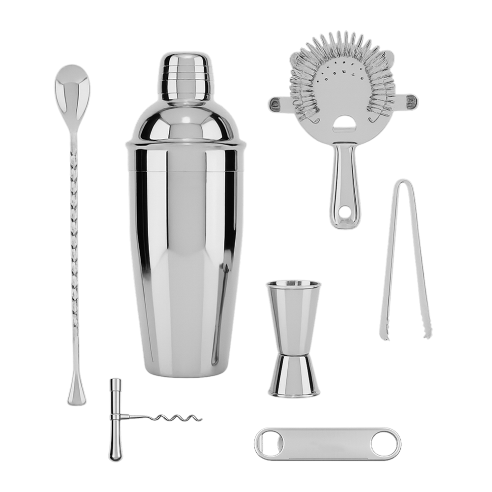 Silver WNG-1904 Set 7-Piece Matte Black Cocktail Set