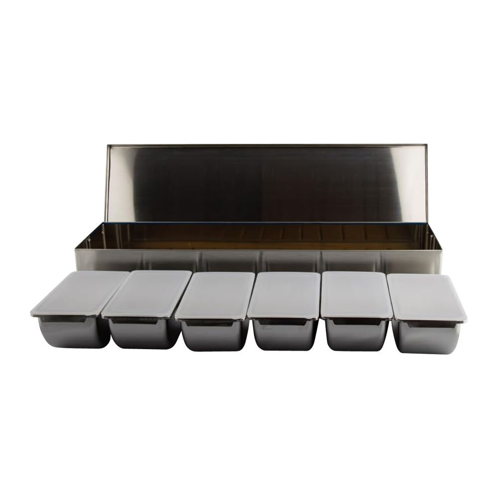 WNG-1859-Stainless-Steel-&-Wood-Hybrid-Condiment-Caddy-10 Steel & Wood Hybrid Caddy