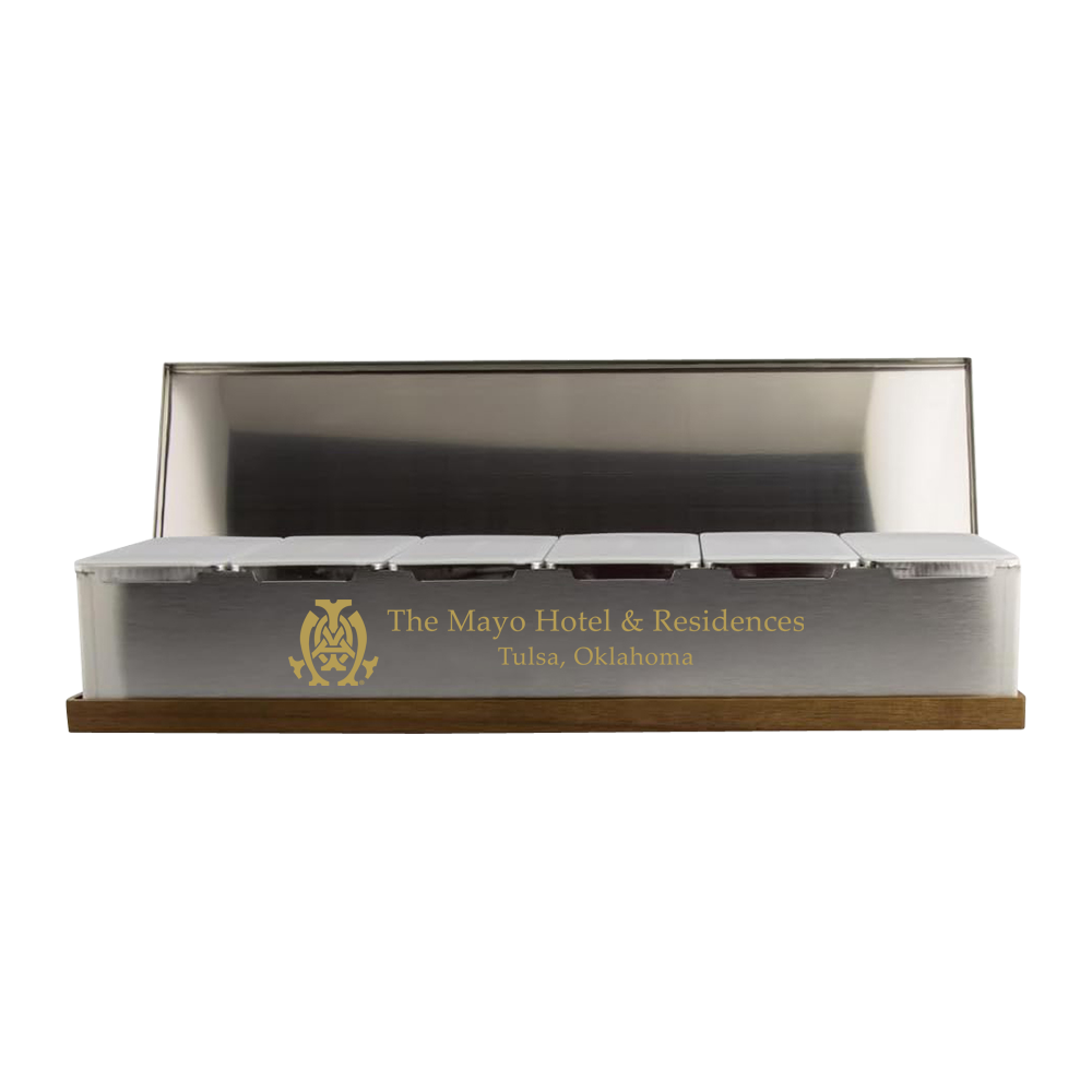 WNG-1859-Stainless-Steel-&-Wood-Hybrid-Condiment-Caddy-5 Steel & Wood Hybrid Caddy