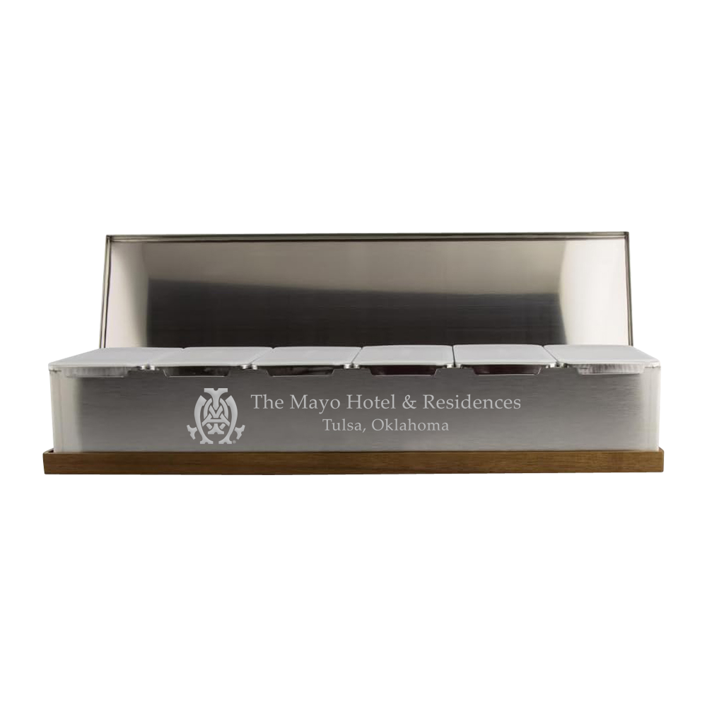 WNG-1859-Stainless-Steel-&-Wood-Hybrid-Condiment-Caddy-6 Steel & Wood Hybrid Caddy