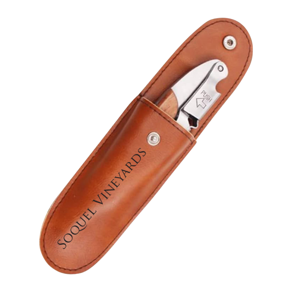 Leather Corkscrew Gift Sleeve with Button