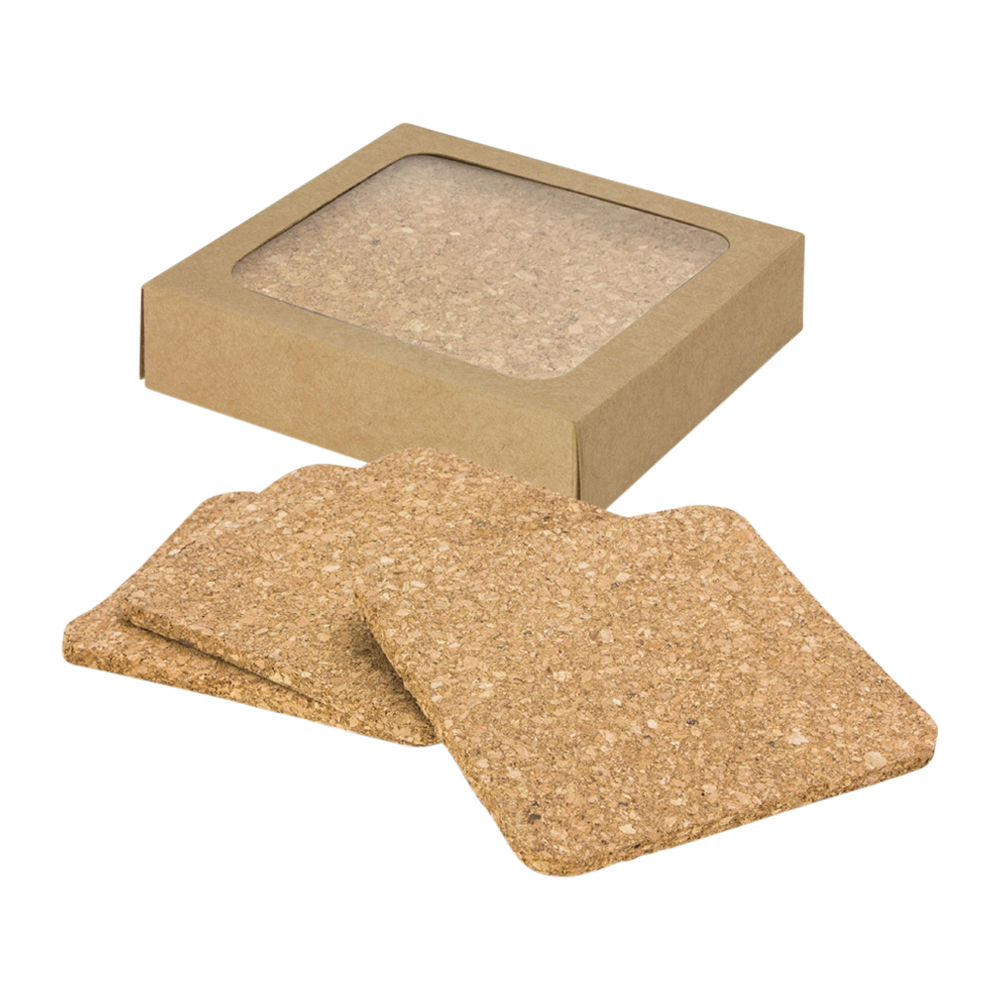 WNG-1877-Square-Cork-Coaster-Set-6 Square Cork Coaster Set