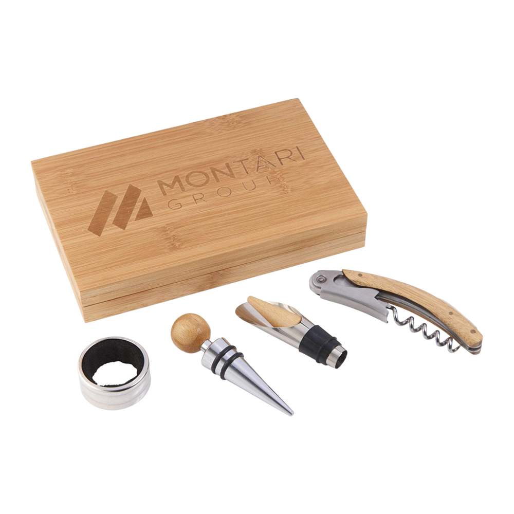 WNG-1896-4-Piece-Corkscrew-Natural-2 4-Piece Corkscrew Tool Set with Natural Wood Case