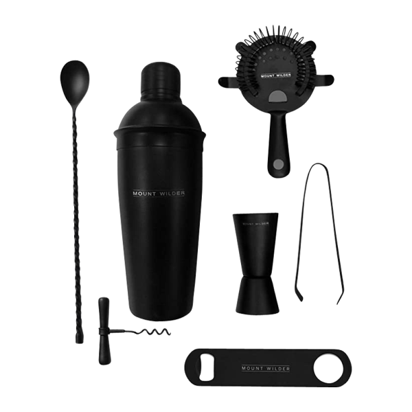 7-Piece Matte Black Cocktail Set