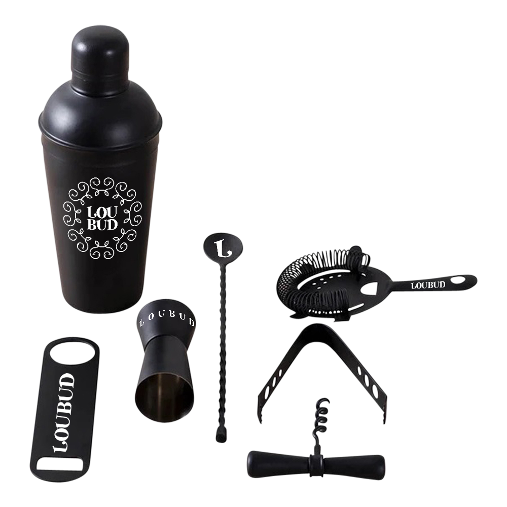 WNG-1904-7-Piece-Cocktail-Set-2 7-Piece Matte Black Cocktail Set