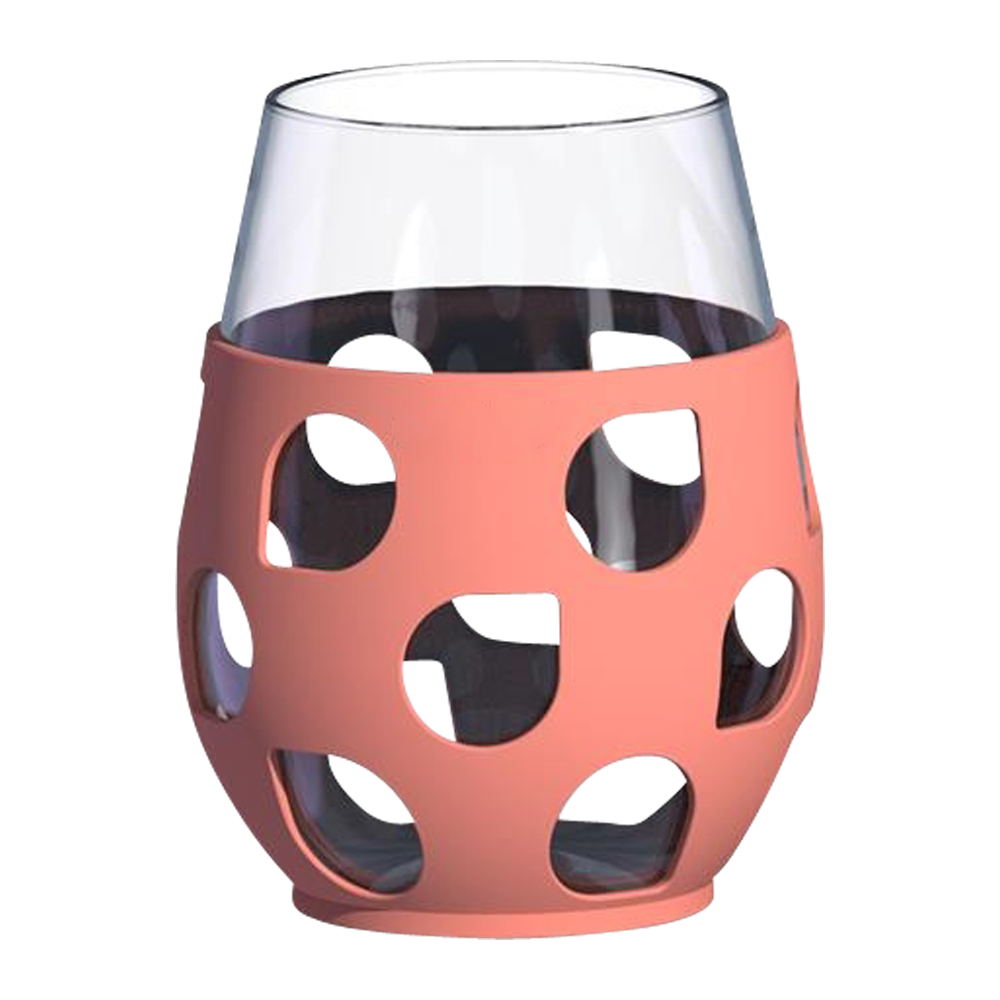 WNG-1913-Stemless-Glass-w:-Sleeve-3-Pink Stemless Wine Glass with Silicone Sleeve