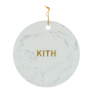 Round Marble Tray with Brass Inset Logo