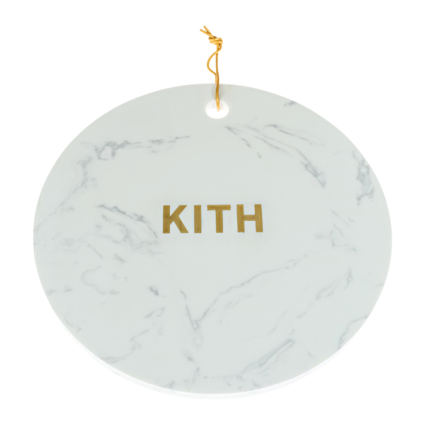 Round Marble Tray with Brass Inset Logo