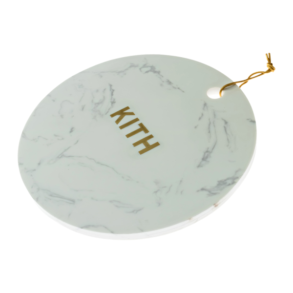 Round Marble Tray with Brass Inset Logo