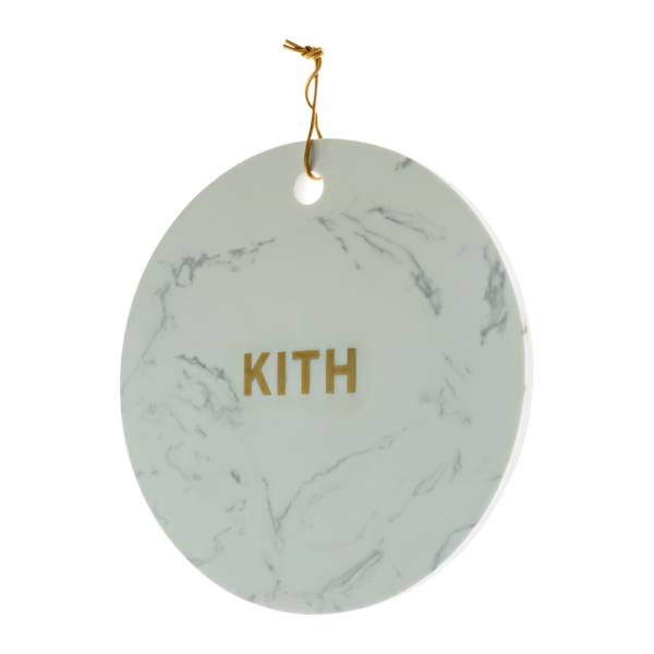 Round Marble Tray with Brass Inset Logo