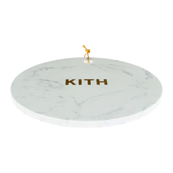 Round Marble Tray with Brass Inset Logo
