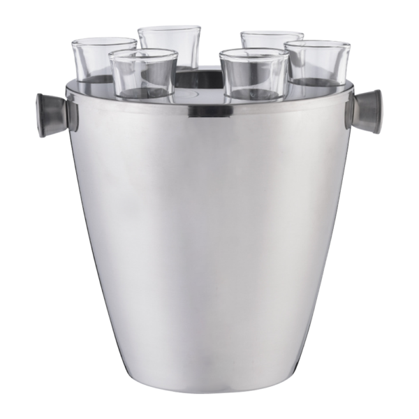 Party Ice Bucket with Shot Slots