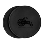 Circle Leather Coasters, Set of 4