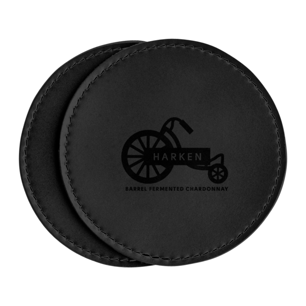Circle Leather Coasters, Set of 4