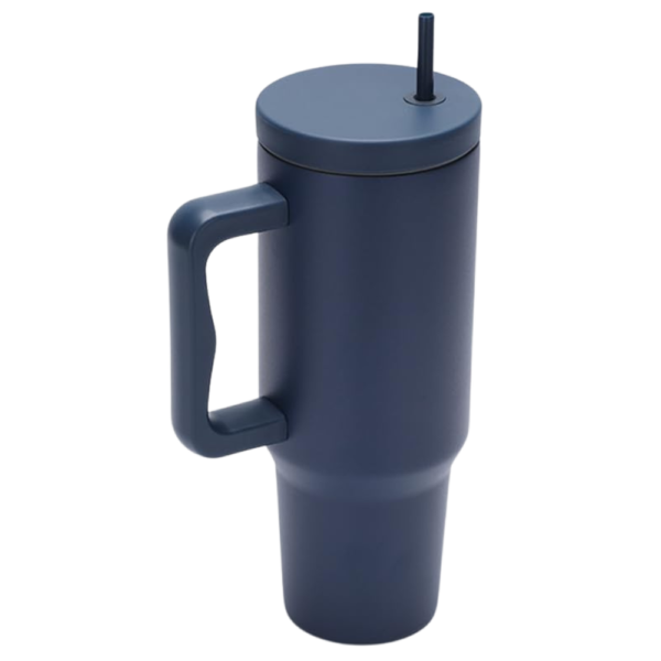 Minimalist Tumbler with Handle and Straw